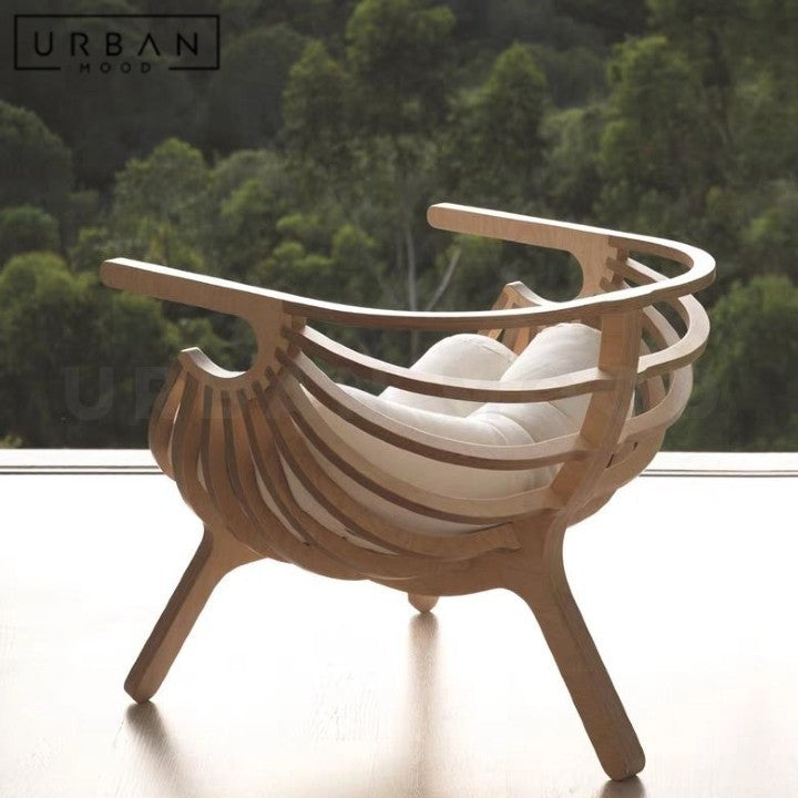 AMBRE Modern Solid Wood Lounge Chair