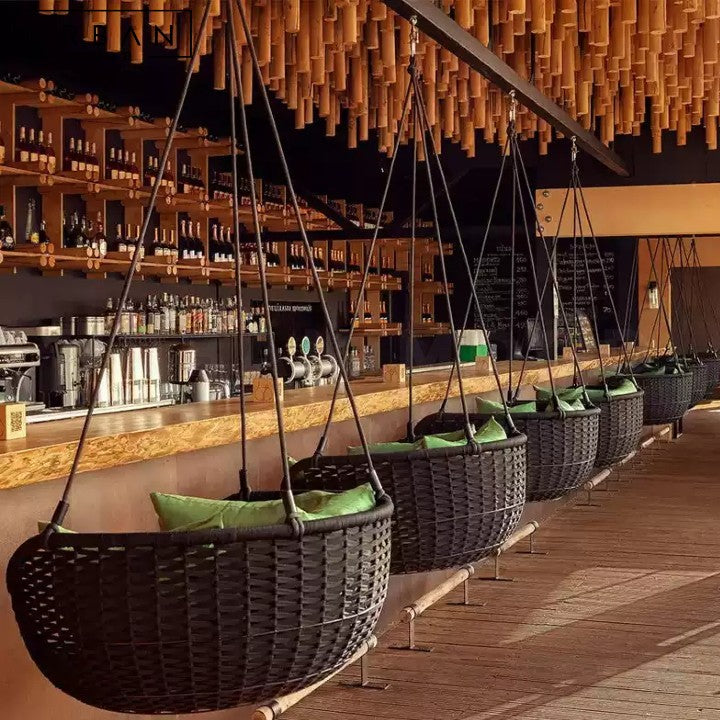 AMINE Modern Rattan Swing Chair