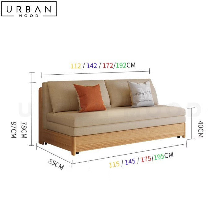 AMY Japandi Solid Wood Sofa Bed