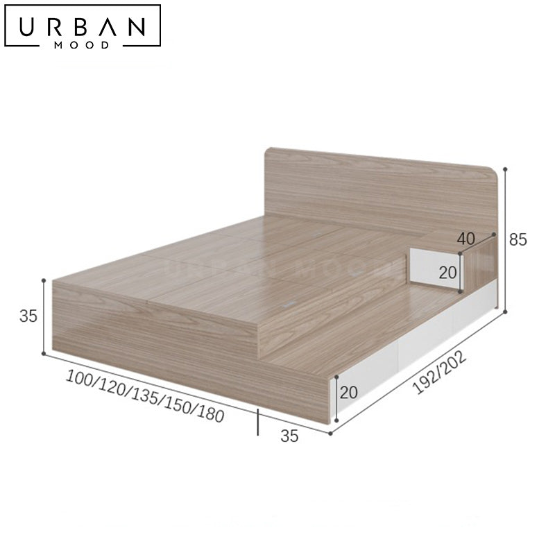 ANALI Modern Storage Bedframe