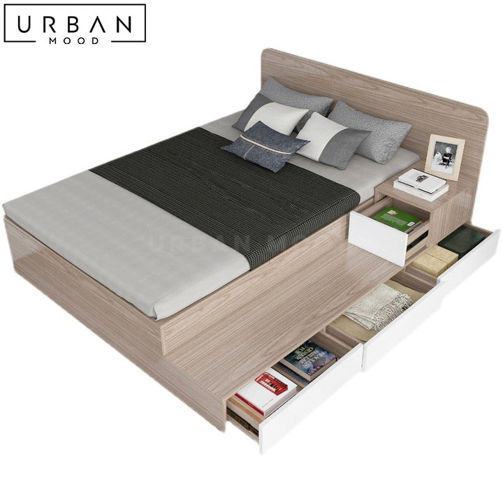 ANALI Modern Storage Bedframe