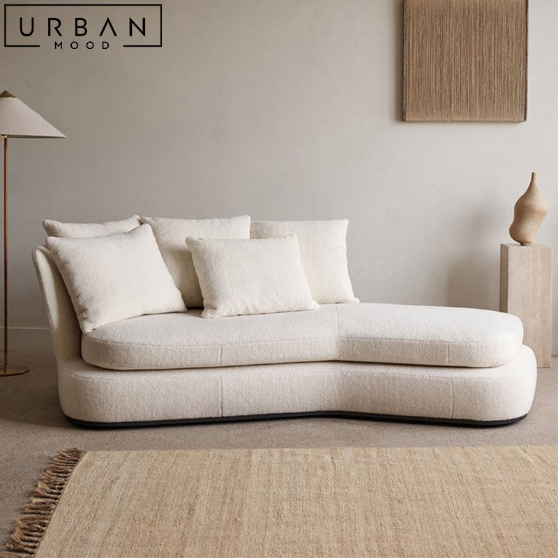 ANDR Modern Fabric Chaise Sofa