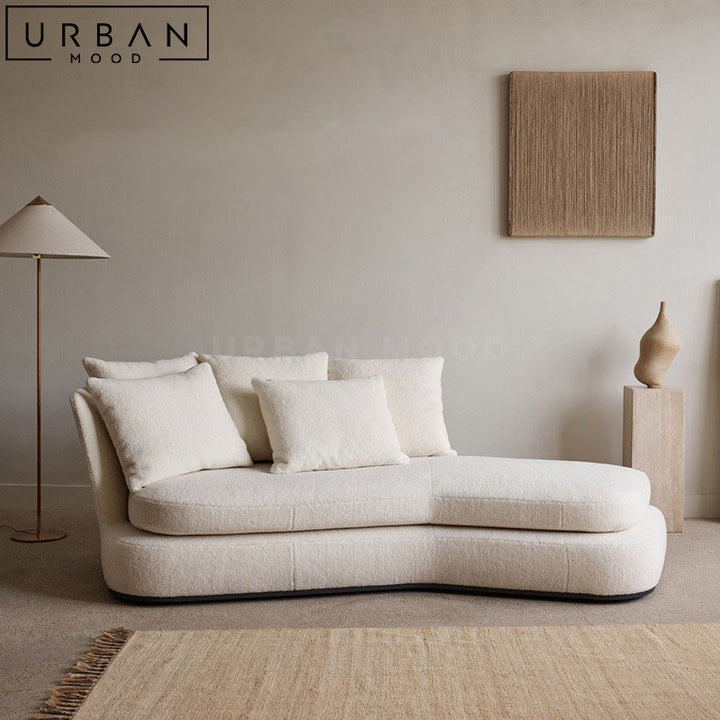 ANDR Modern Fabric Chaise Sofa