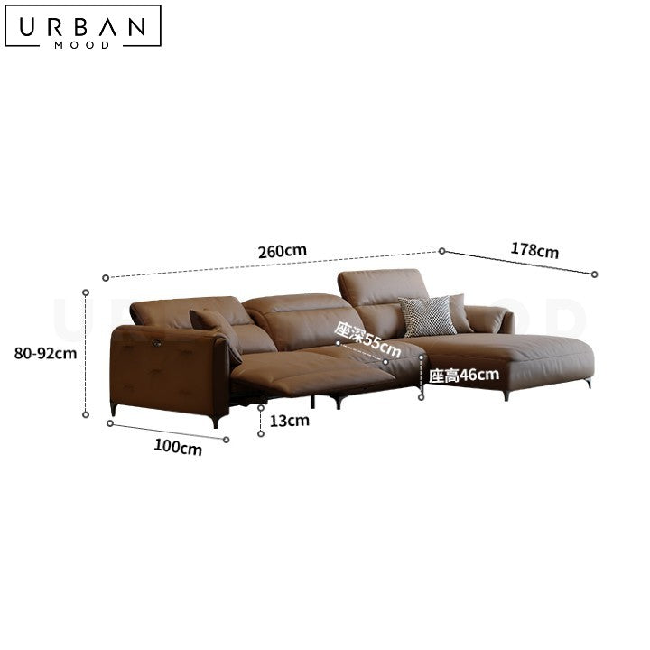 ANJA Modern Leather Recliner Sofa