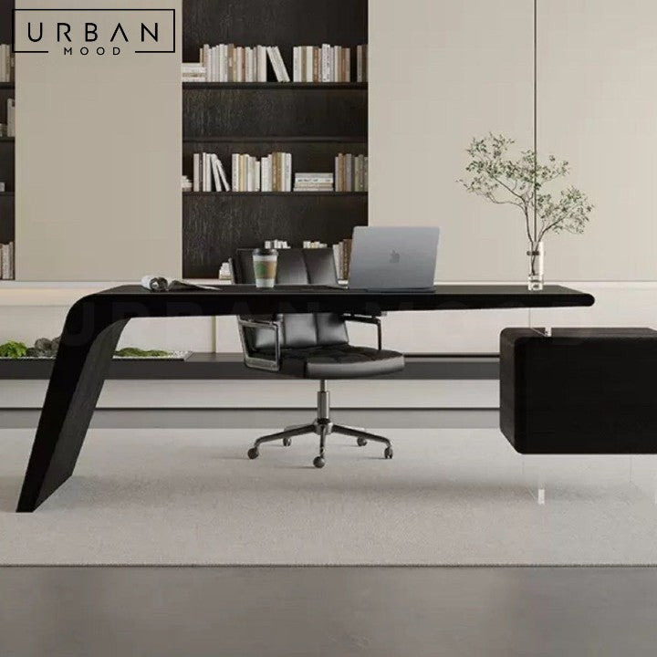 ANOUK Modern Saddle Leather Study Table