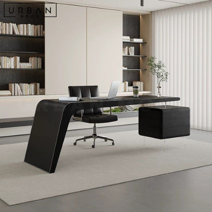 ANOUK Modern Saddle Leather Study Table