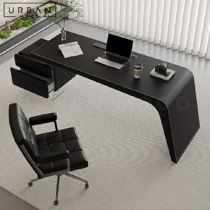 ANOUK Modern Saddle Leather Study Table