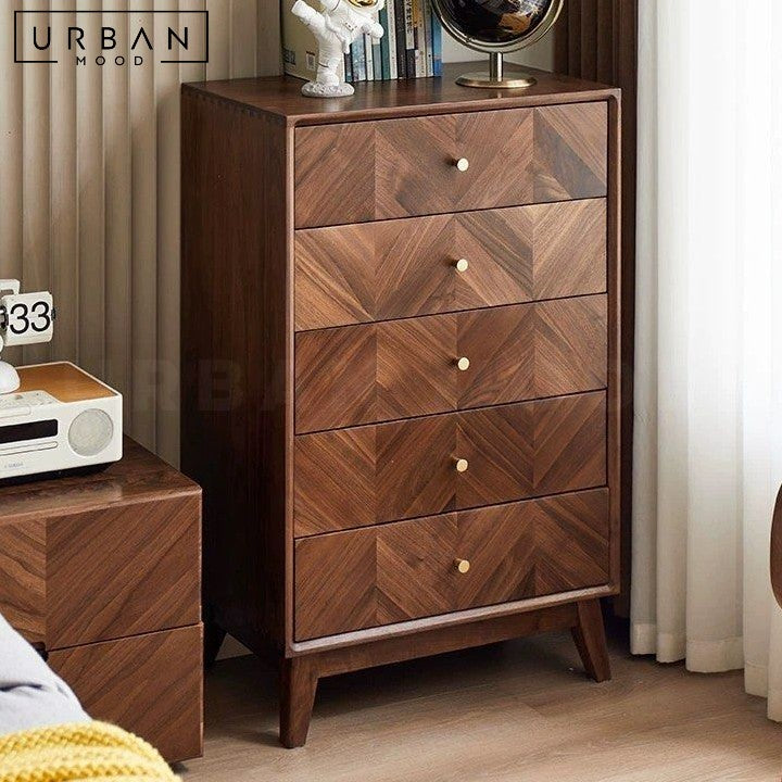 ANTONIO Mid-Century Solid Wood Chest Of Drawers