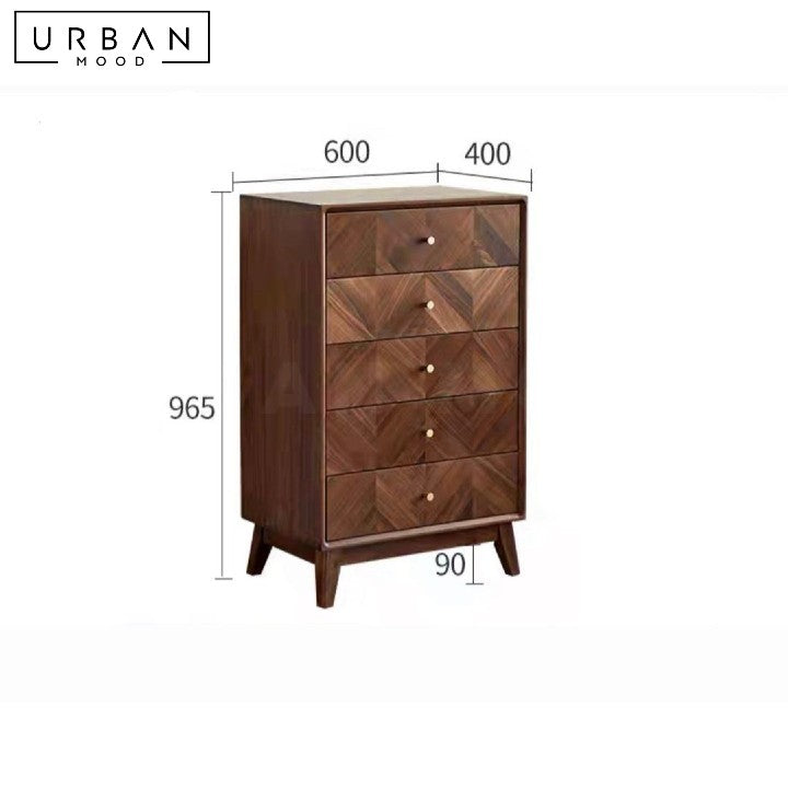 ANTONIO Mid-Century Solid Wood Chest Of Drawers