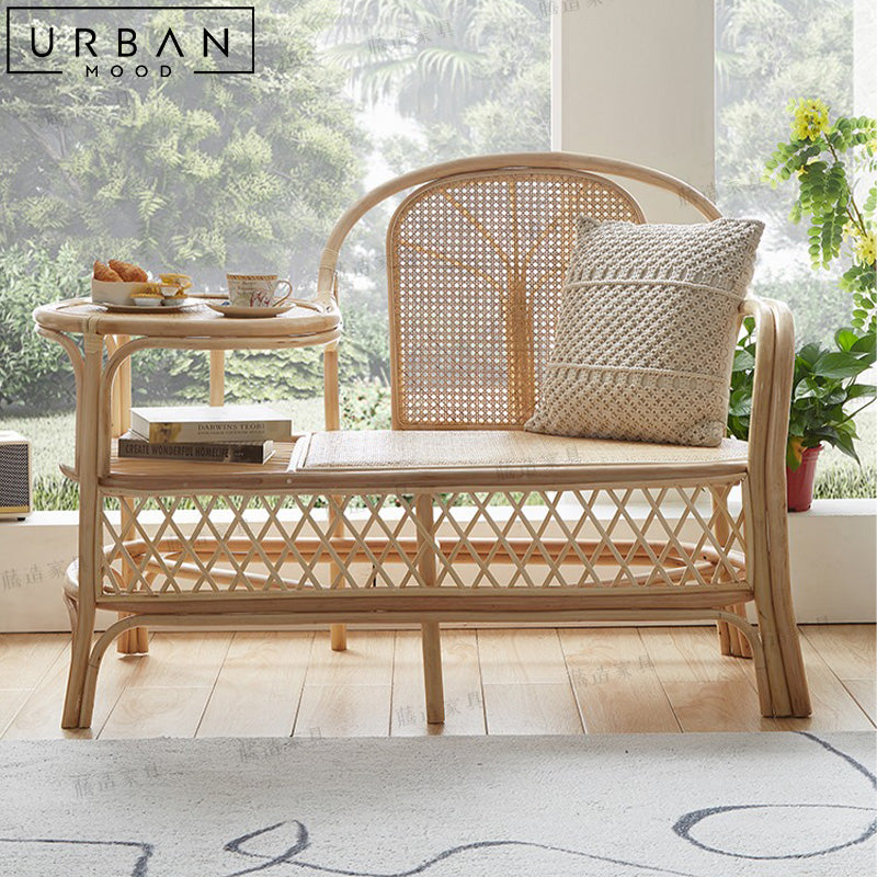 APOLIN Japandi Rattan Bench – Urban Mood