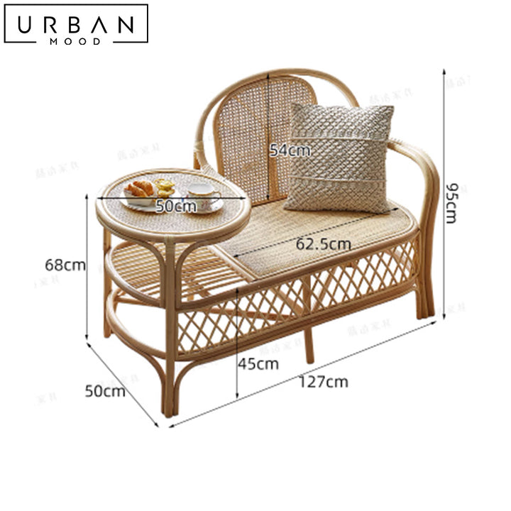 APOLIN Japandi Rattan Bench