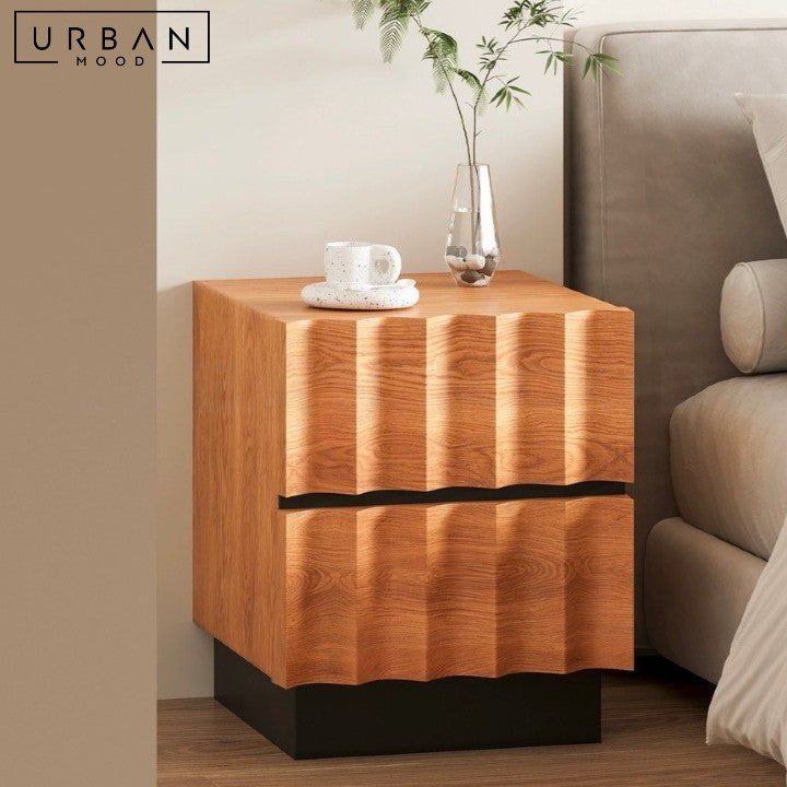 BYAN Modern Solid Wood Bedside Table