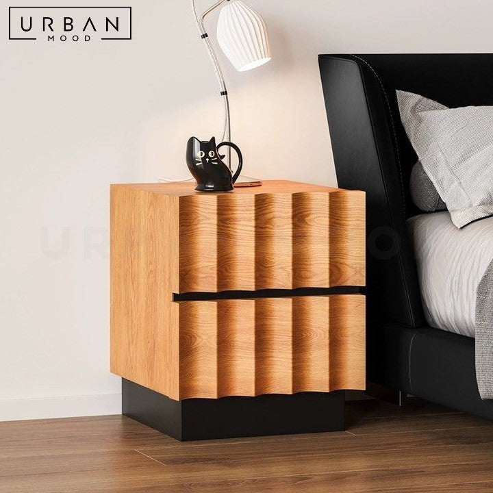 BYAN Modern Solid Wood Bedside Table