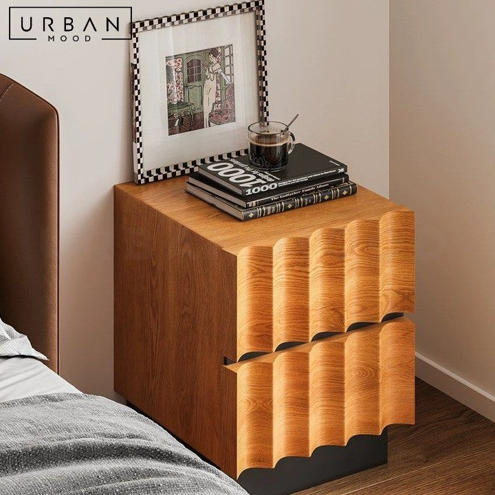 BYAN Modern Solid Wood Bedside Table