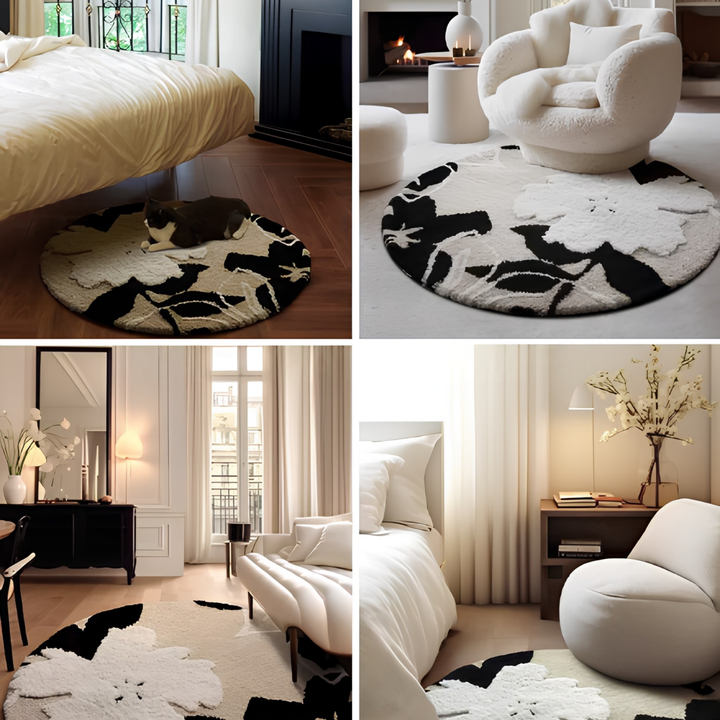 ARCOVA Modern Floral Soft Round Rug - Urban Mood Singapore