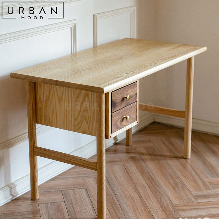 ARDEN Japandi Solid Wood Study Table