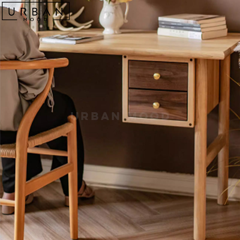 ARDEN Japandi Solid Wood Study Table