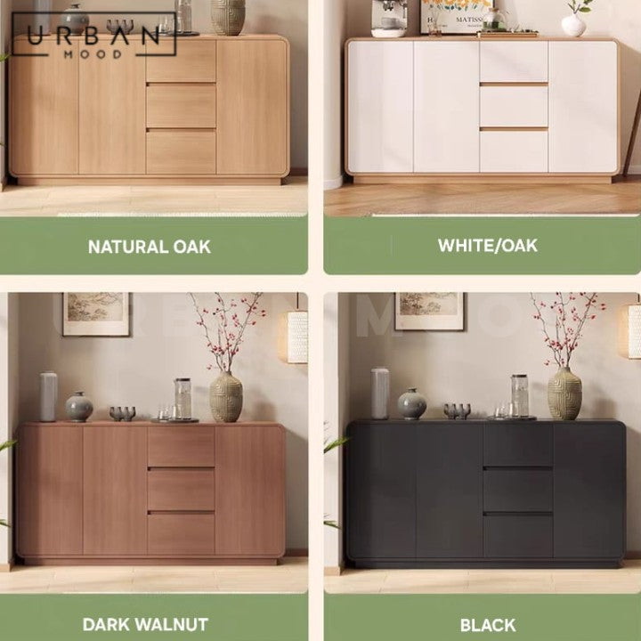 ARIOLA Modern Solid Wood Slim Sideboard