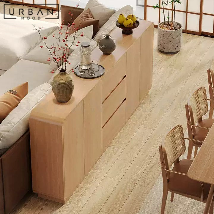 ARIOLA Modern Solid Wood Slim Sideboard