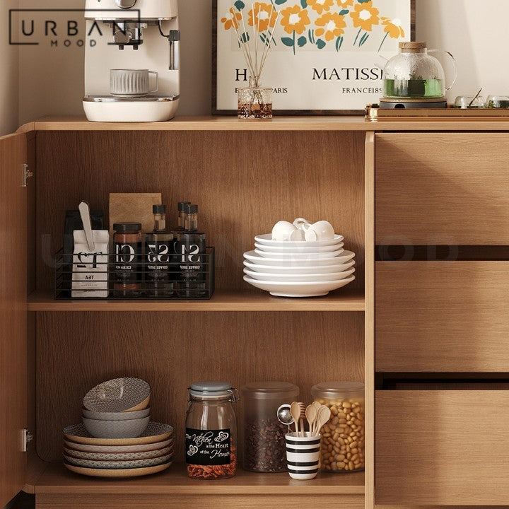 ARIOLA Modern Solid Wood Slim Sideboard