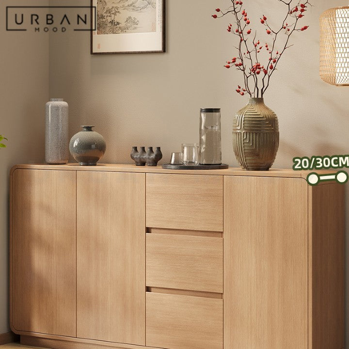 ARIOLA Modern Solid Wood Slim Sideboard