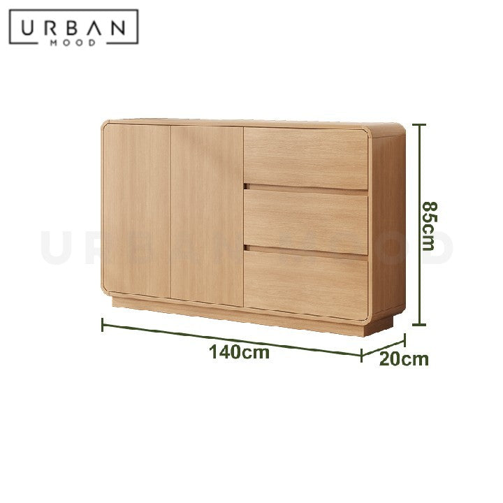 ARIOLA Modern Solid Wood Slim Sideboard