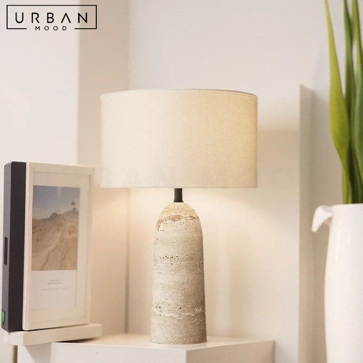 ARMINE Wabi Sabi Travertine Table Lamp