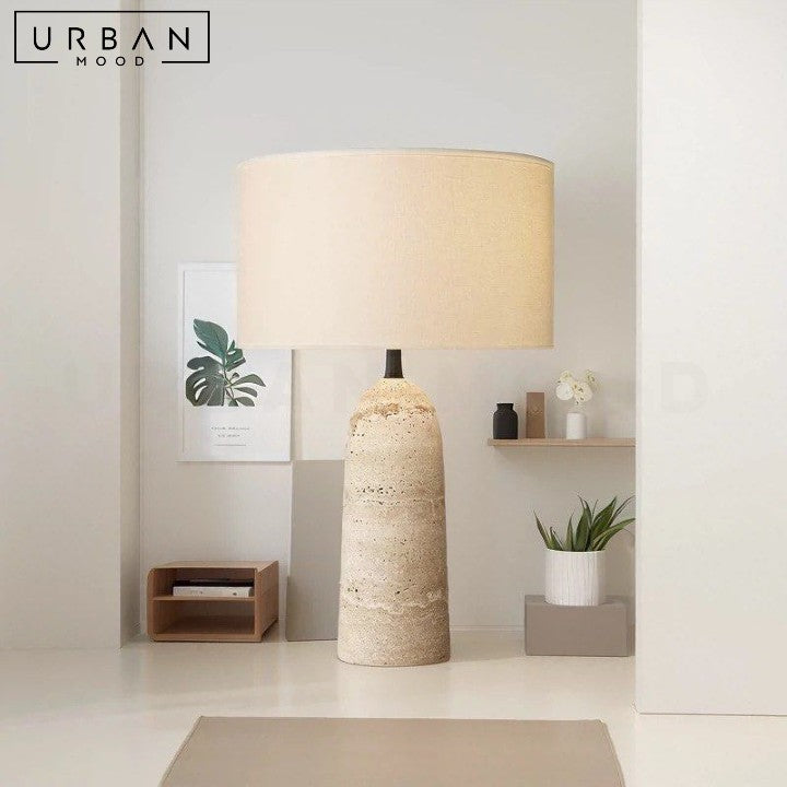 ARMINE Wabi Sabi Travertine Table Lamp