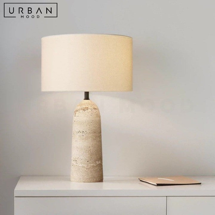 ARMINE Wabi Sabi Travertine Table Lamp