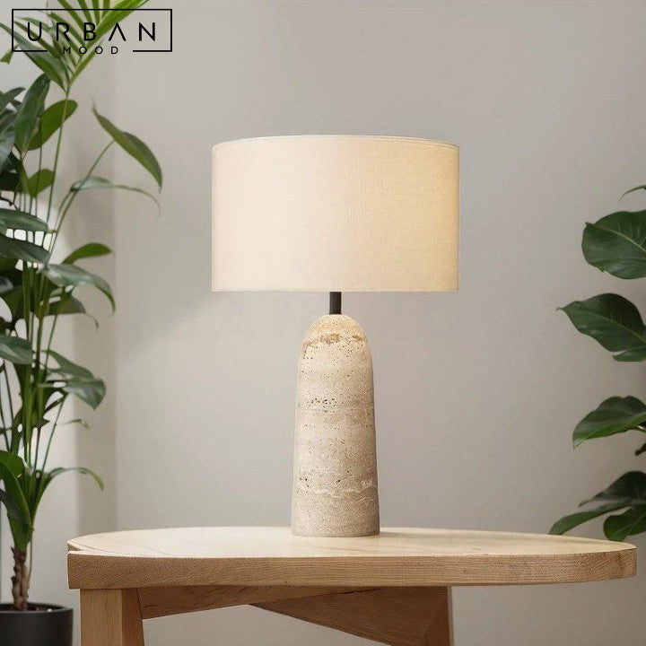 ARMINE Wabi Sabi Travertine Table Lamp