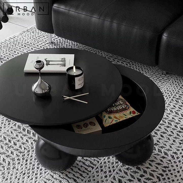 ARTNER Modern Round Storage Coffee Table