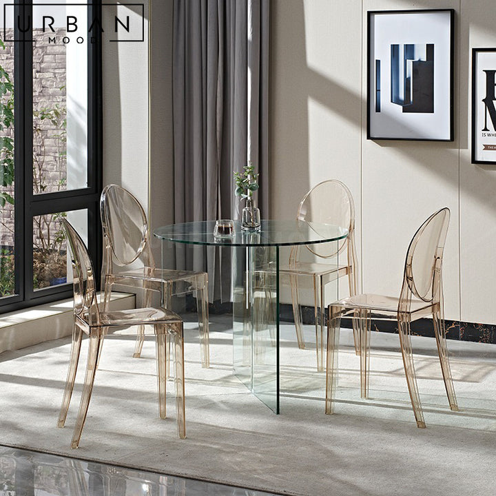 ASMA Modern Round Glass Dining Table