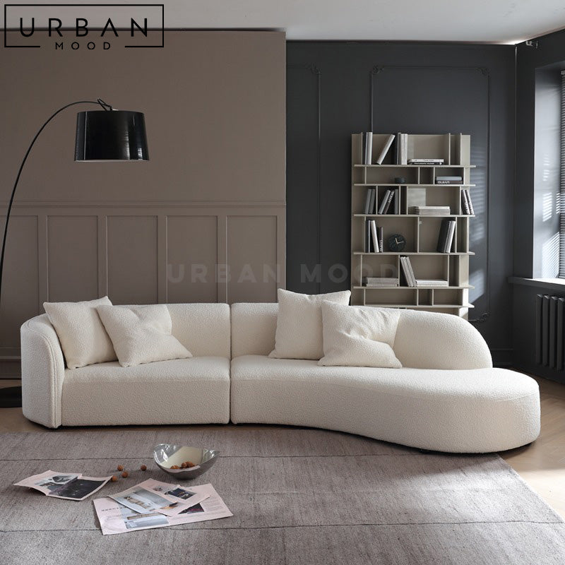 AUBRN Modern Boucle Chaise Sofa