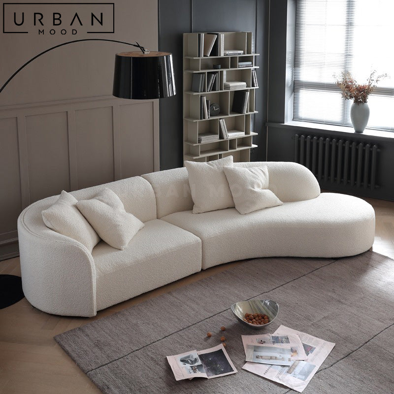 AUBRN Modern Boucle Chaise Sofa