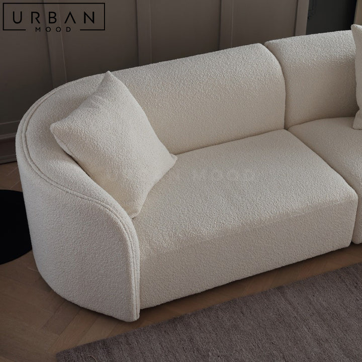 AUBRN Modern Boucle Chaise Sofa