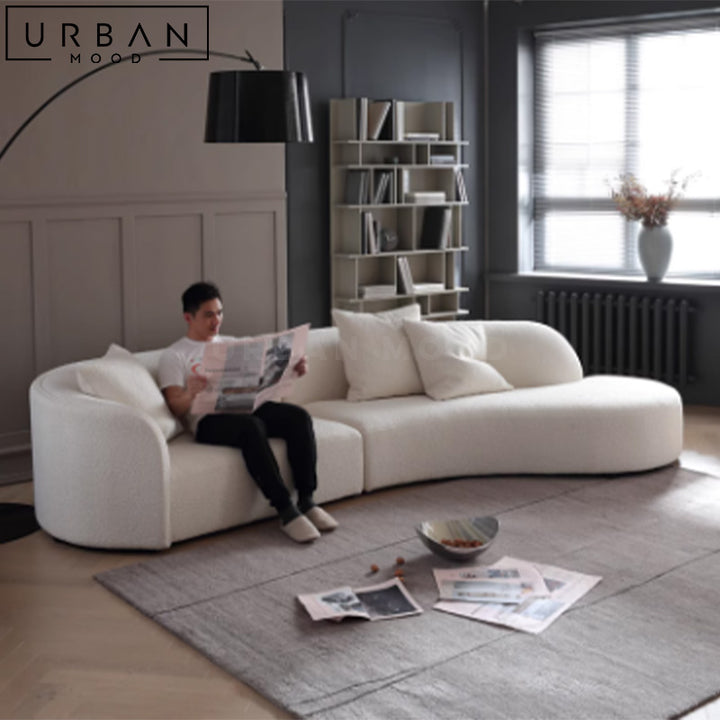 AUBRN Modern Boucle Chaise Sofa