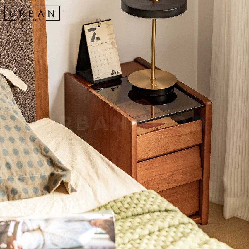 AUBURN Modern Solid Wood Bedside Table