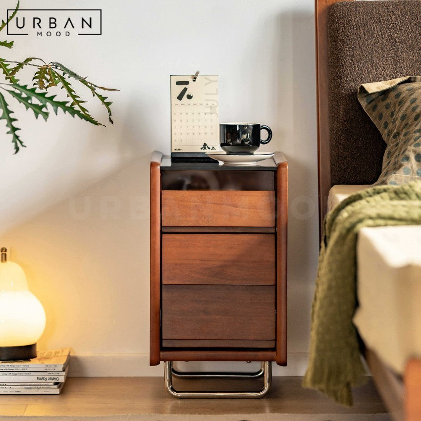 AUBURN Modern Solid Wood Bedside Table