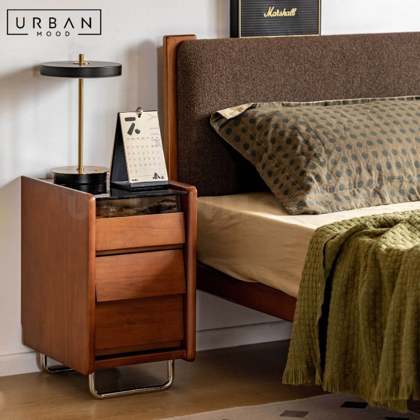 AUBURN Modern Solid Wood Bedside Table