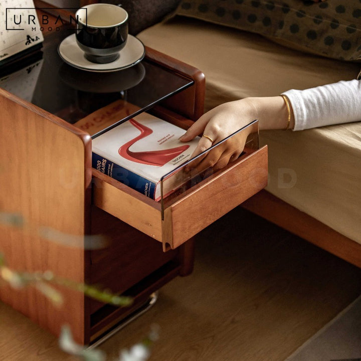 AUBURN Modern Solid Wood Bedside Table