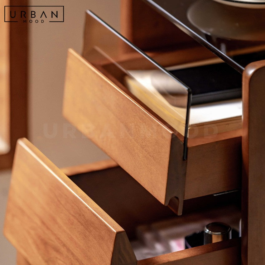 AUBURN Modern Solid Wood Bedside Table