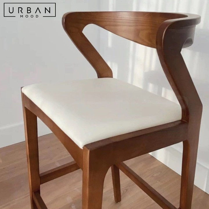 AURO Scandinavian Solid Wood Bar Stool