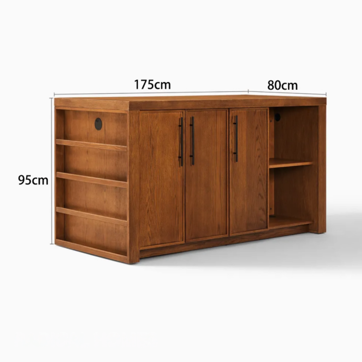 AURELA American Solid Wood Kitchen Island Cabinet - Urban Mood Singapore
