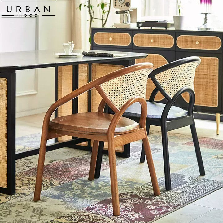 AUTIO Rustic Rattan Dining Chair