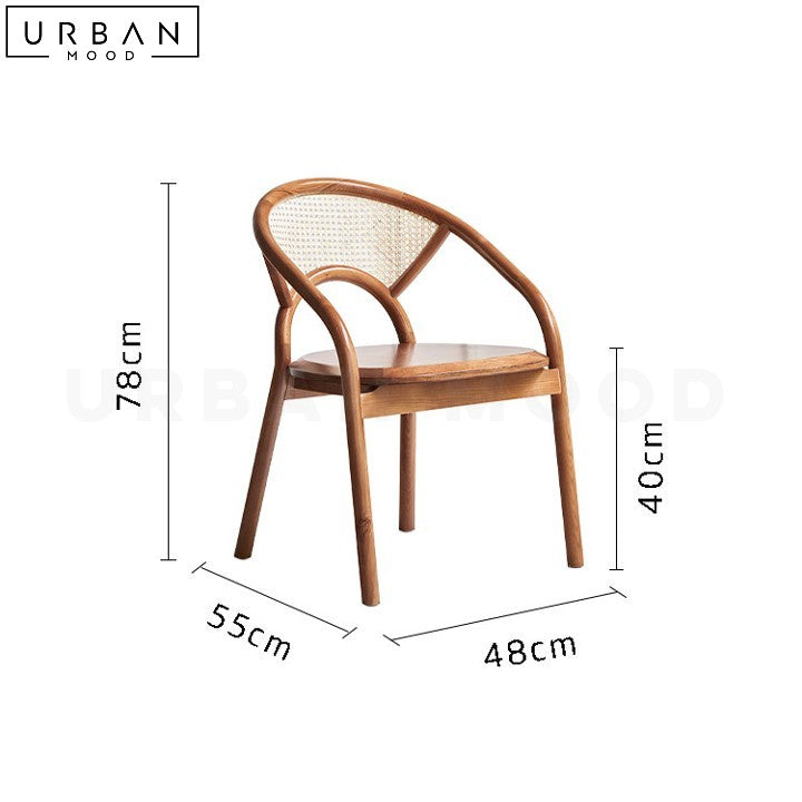 AUTIO Rustic Rattan Dining Chair