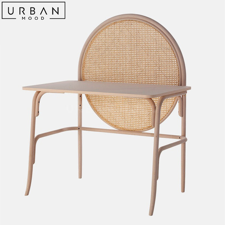 AUTM Japandi Rattan Study Table