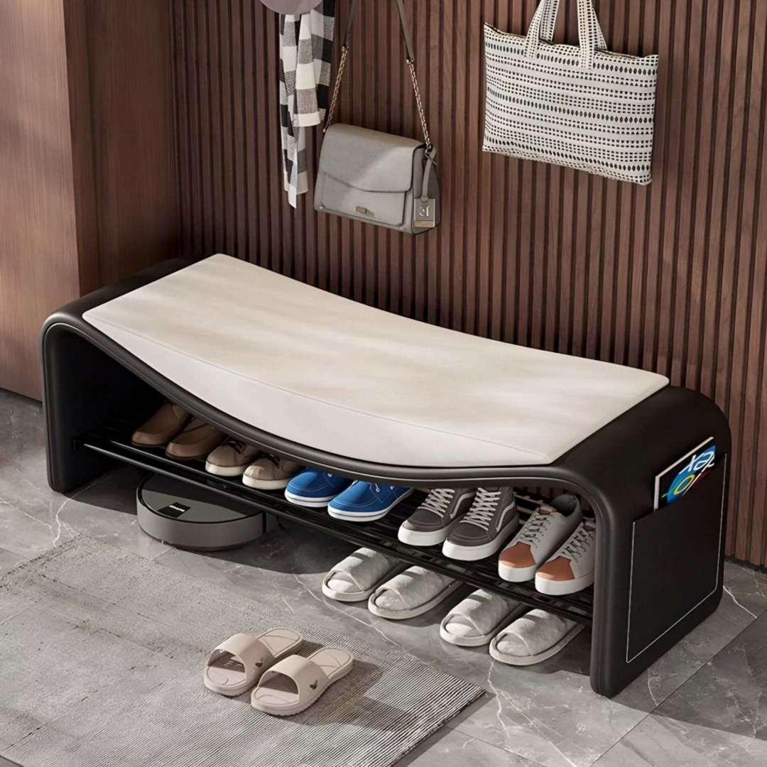 AVELY Modern Leather Shoe Bench - Urban Mood Singapore