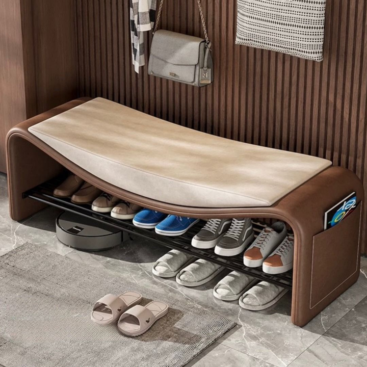 AVELY Modern Leather Shoe Bench - Urban Mood Singapore