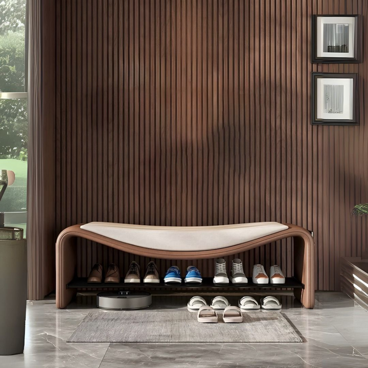 AVELY Modern Leather Shoe Bench - Urban Mood Singapore