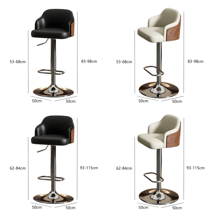 AVELYN Modern Leather Bar Stool - Urban Mood Singapore